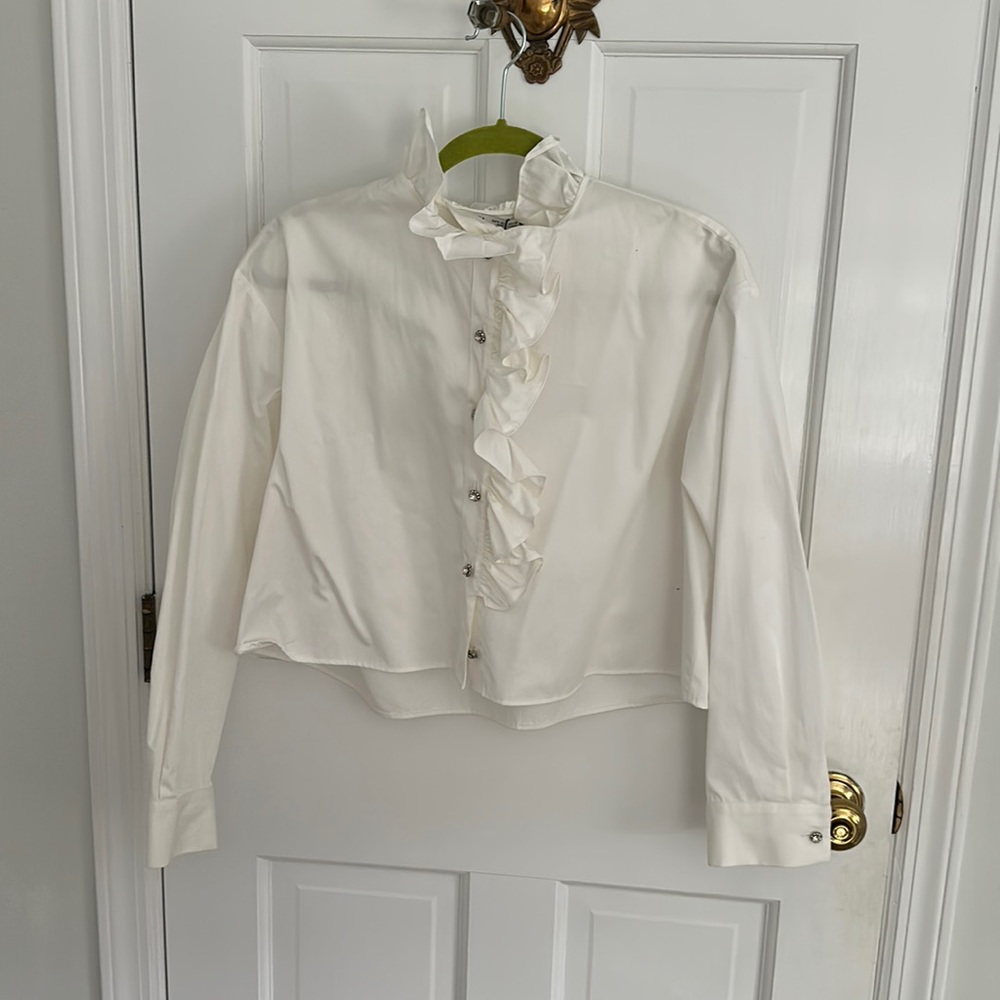 Zara blouse with ruffle collar